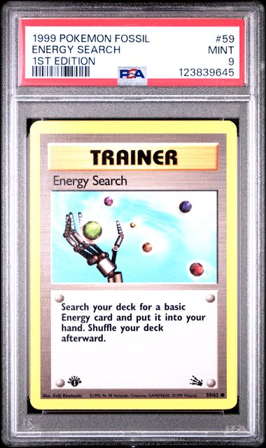 Energy Search 59/62 — Fossil 1st Edition — PSA 9 Mint