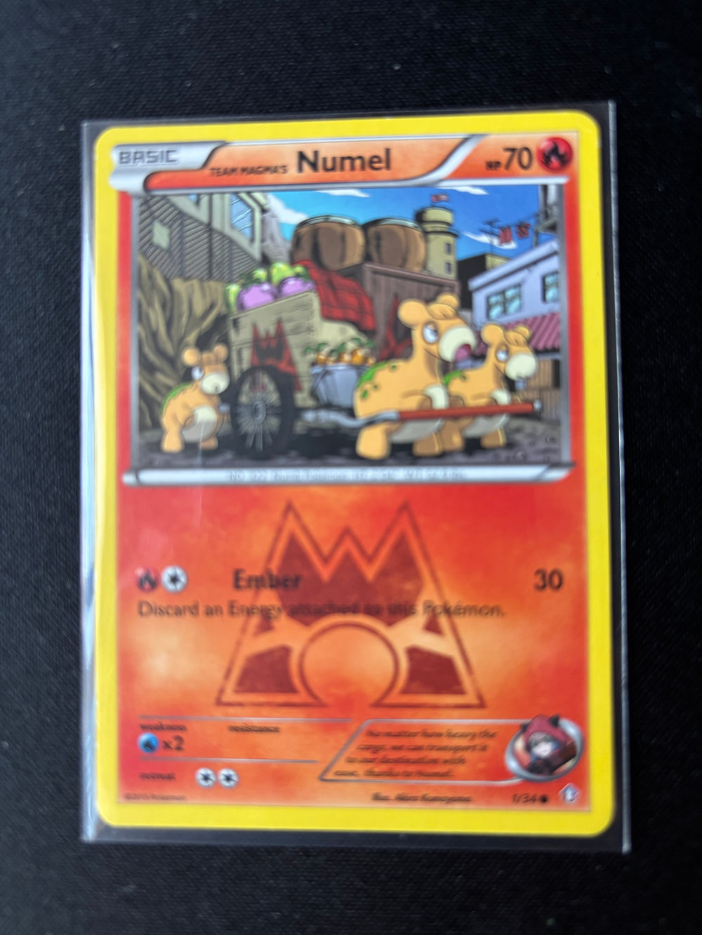 Team Magma’s Numel 1/34 — Double Crisis — Reverse Holo