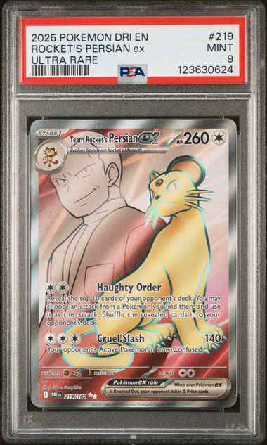 Team Rocket’s Persian ex 219/182 — Destined Rivals — PSA 9 Mint